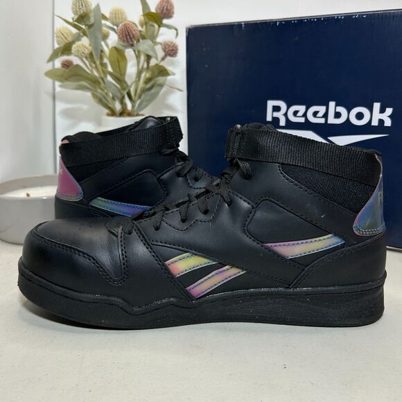Reebok Work Hi-Top Sneakers Non-metal Safety Composite Toe RB494 Black Women 10W - Picture 6 of 9